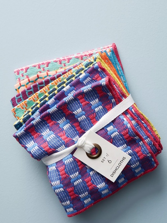 Anthropologie Other - Anthropologie Multicolor Woven Jacquard Dishcloths, Set of 6